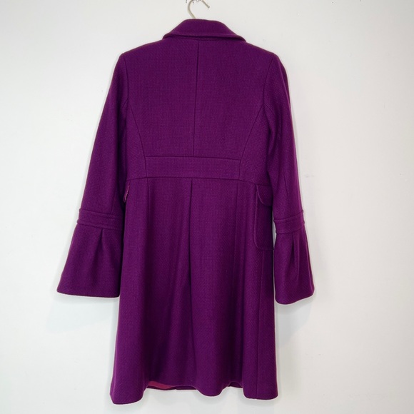 Old Navy purple Peter Pan collar wool blend winter trench coat bell slee… - Picture 2 of 10